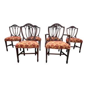 Early 20th Century Federal Style Shield Back Dining Chairs- Set of 6