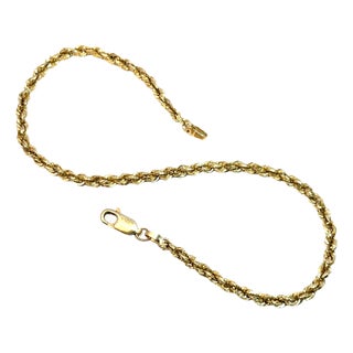 14k Yellow Gold Rope Design Bracelet For Sale