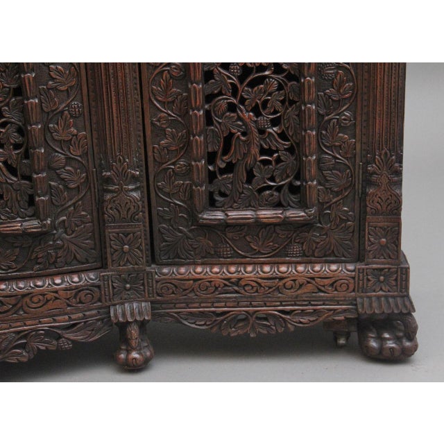 Antique Anglo-Indian Carved Cabinet, 1860 For Sale - Image 4 of 18