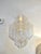 Elegant Baker Stella sconces. Textured glass tube shades, gold frame. Original Retail $4497 each. Showroom floor sample.