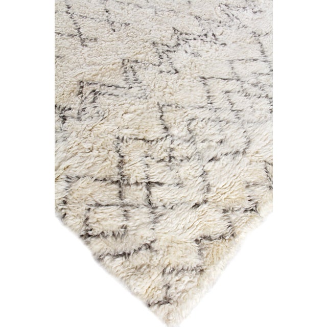 Textile Weighton Ivory/Charcoal Hand knotted Wool Area Rug - 9'x12' For Sale - Image 7 of 8