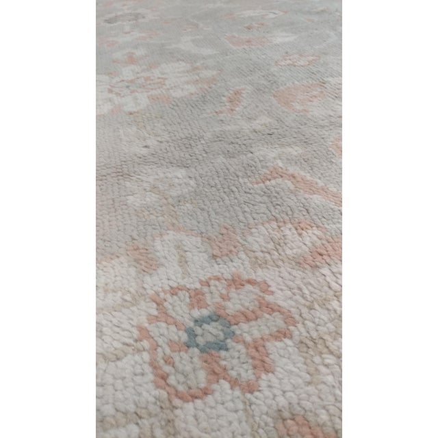 Antique Oushak Carpet, Handmade Turkish Oriental Rug, Beige, Taupe, Soft Gray For Sale - Image 16 of 18