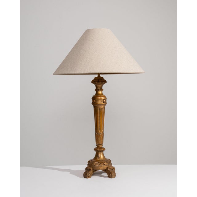 Wood 19th Century France Gold Carved Giltwood Floor Lamp For Sale - Image 7 of 11