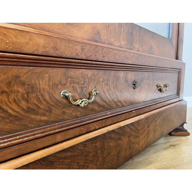 Antique French Carved Burr Walnut and Mirrored Wardrobe For Sale - Image 12 of 18