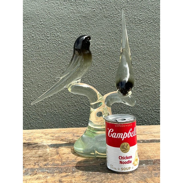 Glass Vintage Italian Glass Lovebirds After Murano For Sale - Image 7 of 12
