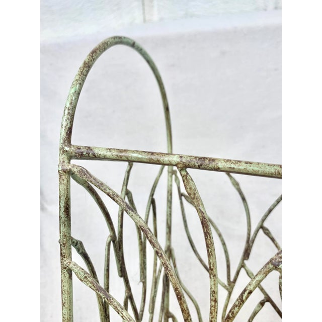Metal Vintage Metal Magazine Holder For Sale - Image 7 of 8