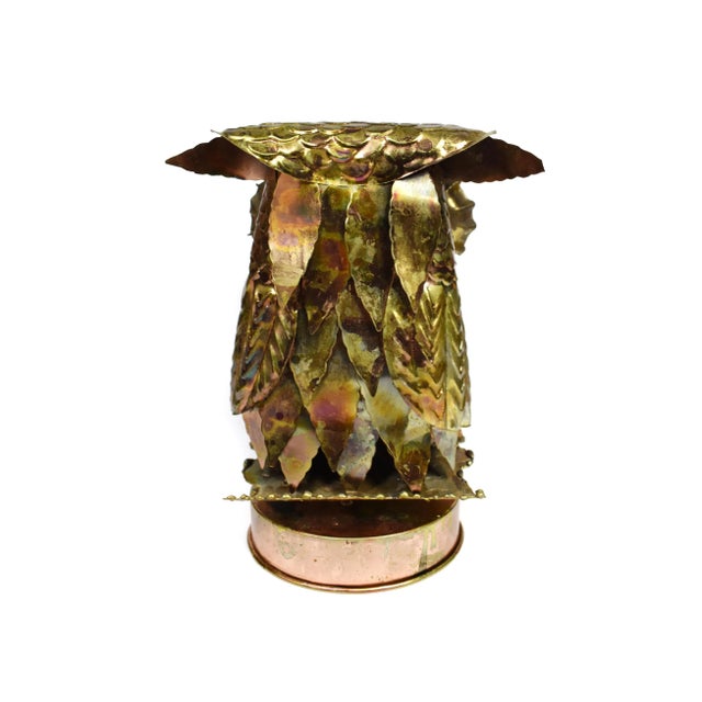 Mid-Century Modern Vintage Sankyo Brutalist Art Owl Musical Box Figurine For Sale - Image 3 of 10