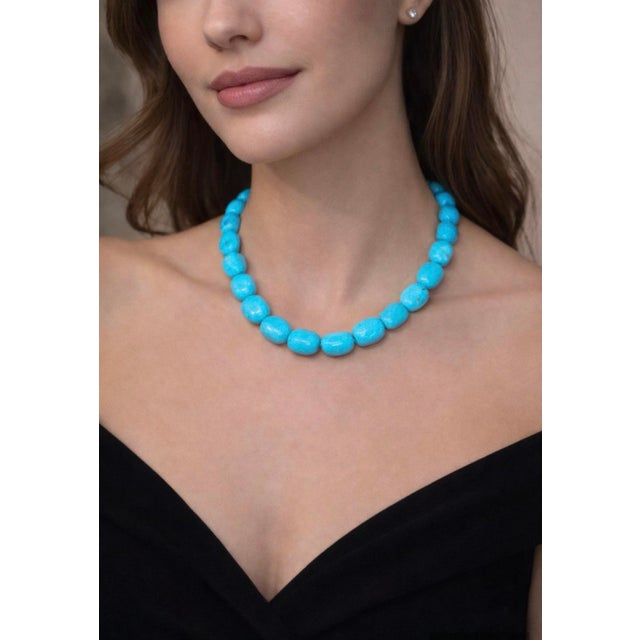 Turquoise and Silver Necklace, 2000s For Sale - Image 6 of 6