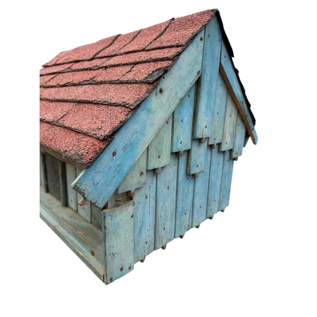 Mid 20th Century Unique Mid 20th Century Birdhouse in Robin's Egg Blue Shingled Roof For Sale - Image 5 of 12