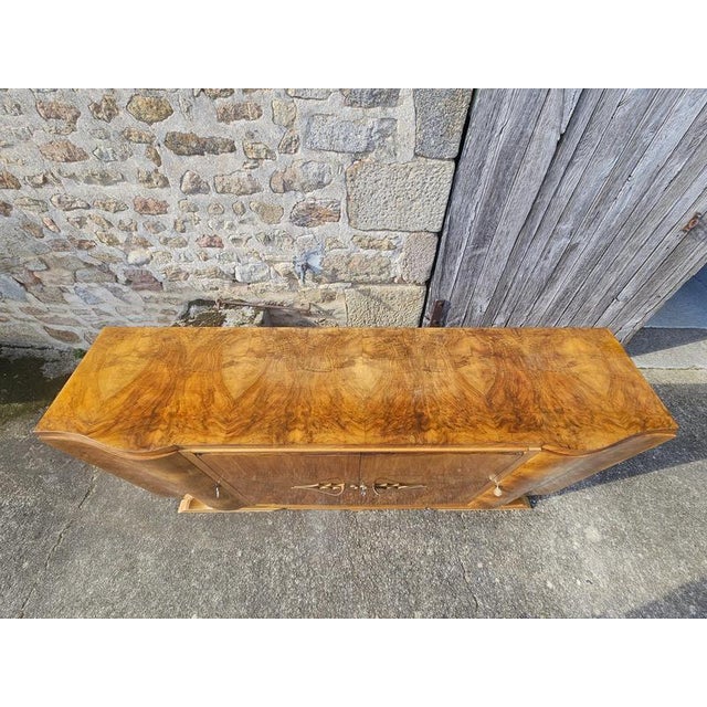French Art Deco High Gloss Burl Elmwood Buffet, 1930s For Sale - Image 6 of 18