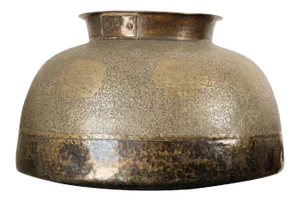 Large Antique Islamic Inlaid Indo-Persian Copper Mughal Vessel