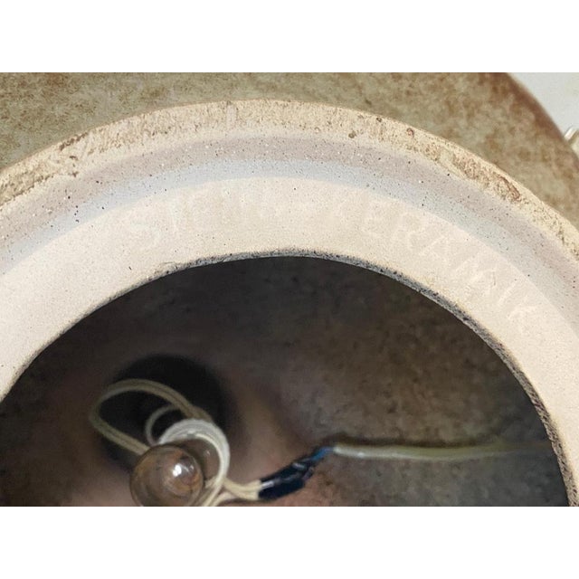 Large Brown Color Table Lamp in Ceramic, West Germany, France, 1970s For Sale - Image 14 of 18