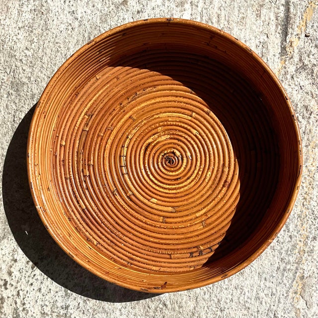 Late 20th Century Vintage Coastal Italian Pencil Reed Tray For Sale - Image 5 of 8