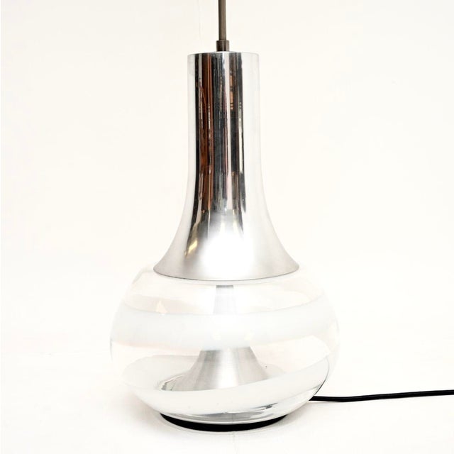 Glass Vintage Glass and Chrome Lamp from Doria Leuchten, Germany, 1960s For Sale - Image 7 of 9