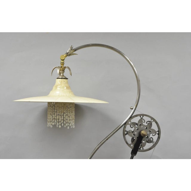 Late 20th Century Vintage Retro Steampunk Adjustable Cantilever Pulley Victorian Floor Lamp For Sale - Image 5 of 18