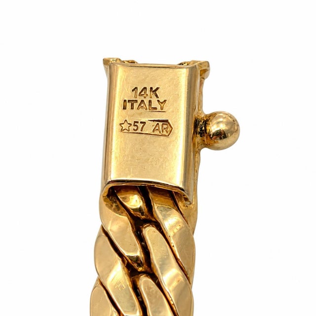 Mid 20th Century Vintage 14k Yellow Gold Flat Snake Chain Bracelet For Sale - Image 5 of 8