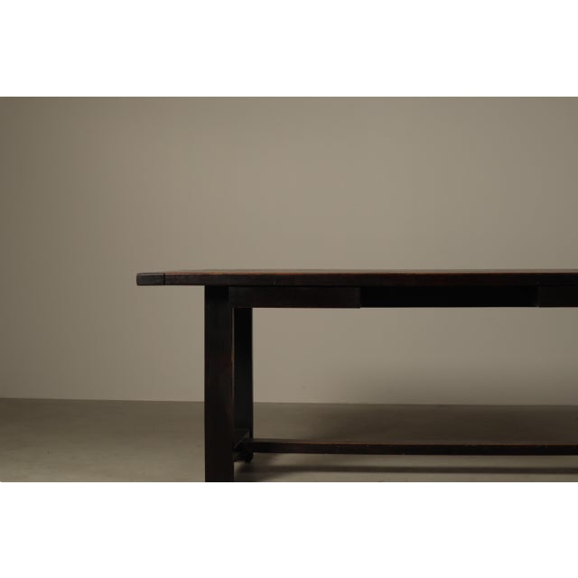 Dark Stained Dining Table by Jean Batenburg for Mi, Belgium, 1969 For Sale - Image 13 of 16