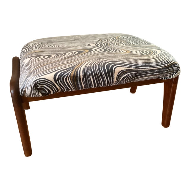 Mid Century Upholstered Adrian Pearsall Ottoman/Stool Unmarked For Sale