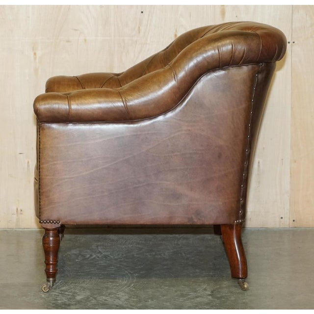 Brown Leather Chesterfield Armchair from George Smith For Sale - Image 17 of 18