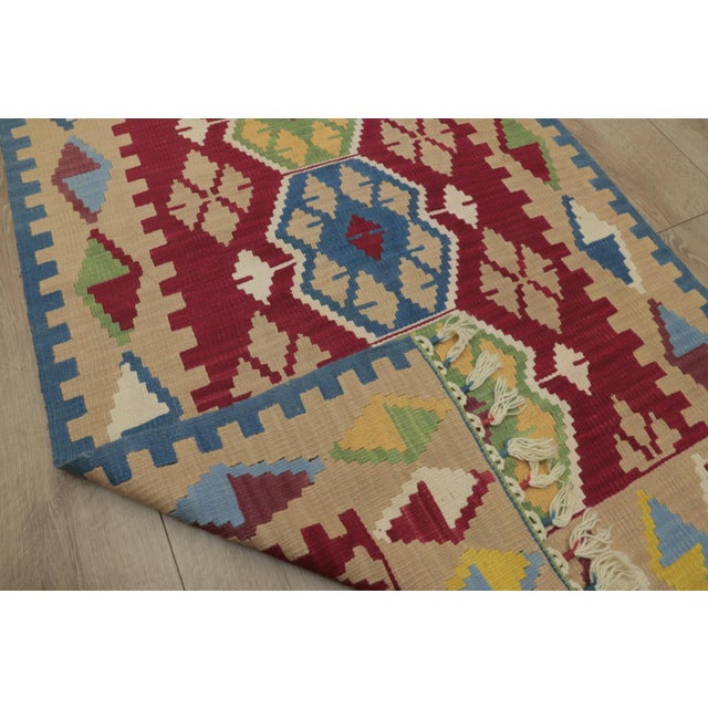 1990s Scandinavian Blue Flamestich Rug For Sale - Image 10 of 11