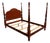 Carved Mahogany Four-Poster Queen Bed Frame For Sale
