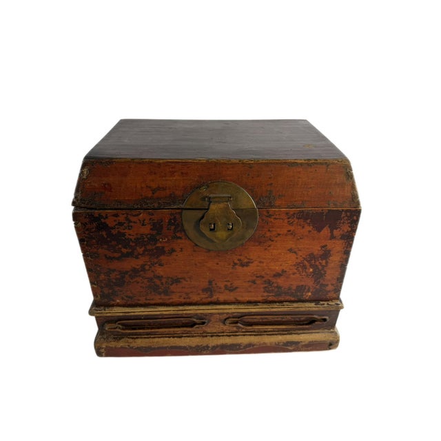 This is a 18/19th century storage box from Shanxi Province, North Central China. These boxes were traditionally used to...