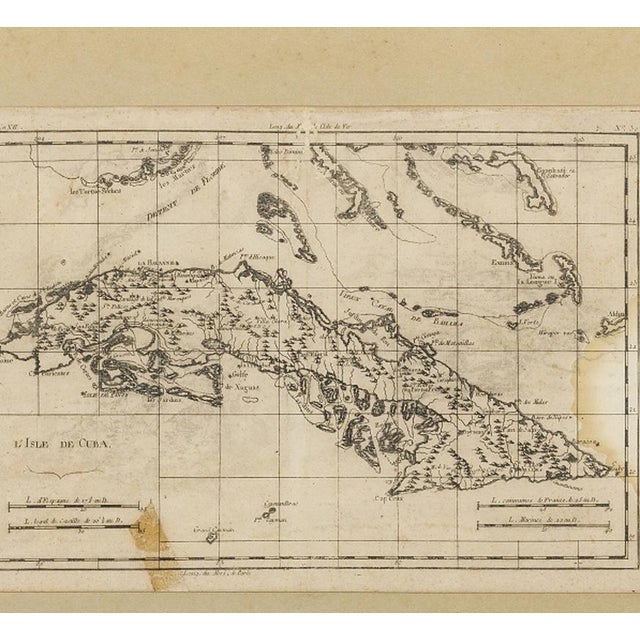 Map of the Island of Cuba - Rigobert Bonne - Year 1780. Map of the Island of Cuba. Sheet taken from an edition published...