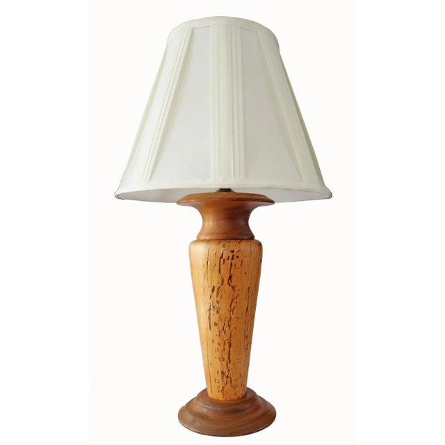 Wood Wooden Table Lamp - Hand Turned Wood For Sale - Image 7 of 7