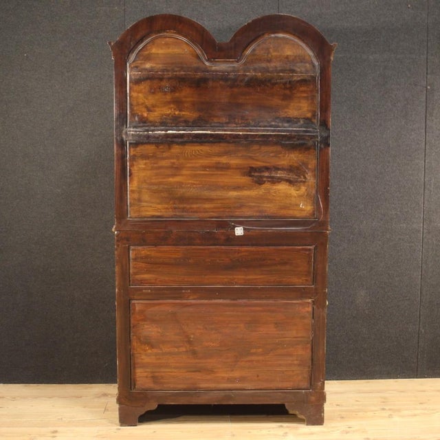 Dutch Inlaid Wood Secretary, 1960s For Sale - Image 4 of 13