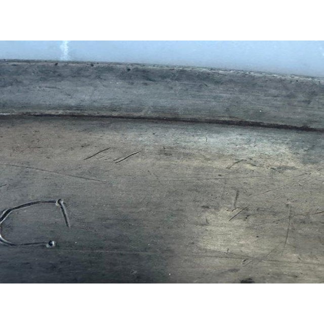 Antique Pewter Charger, 16.865" D’Angleterre Marked European Platter For Sale - Image 10 of 13