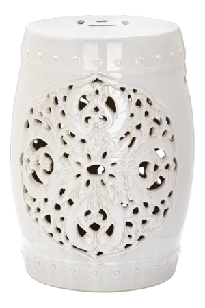Cutout Garden Stool in Cream