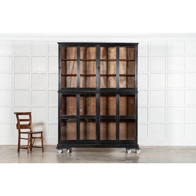 Large 19th Century English Ebonised Mahogany Glazed Cabinet, 1880 For Sale - Image 4 of 17