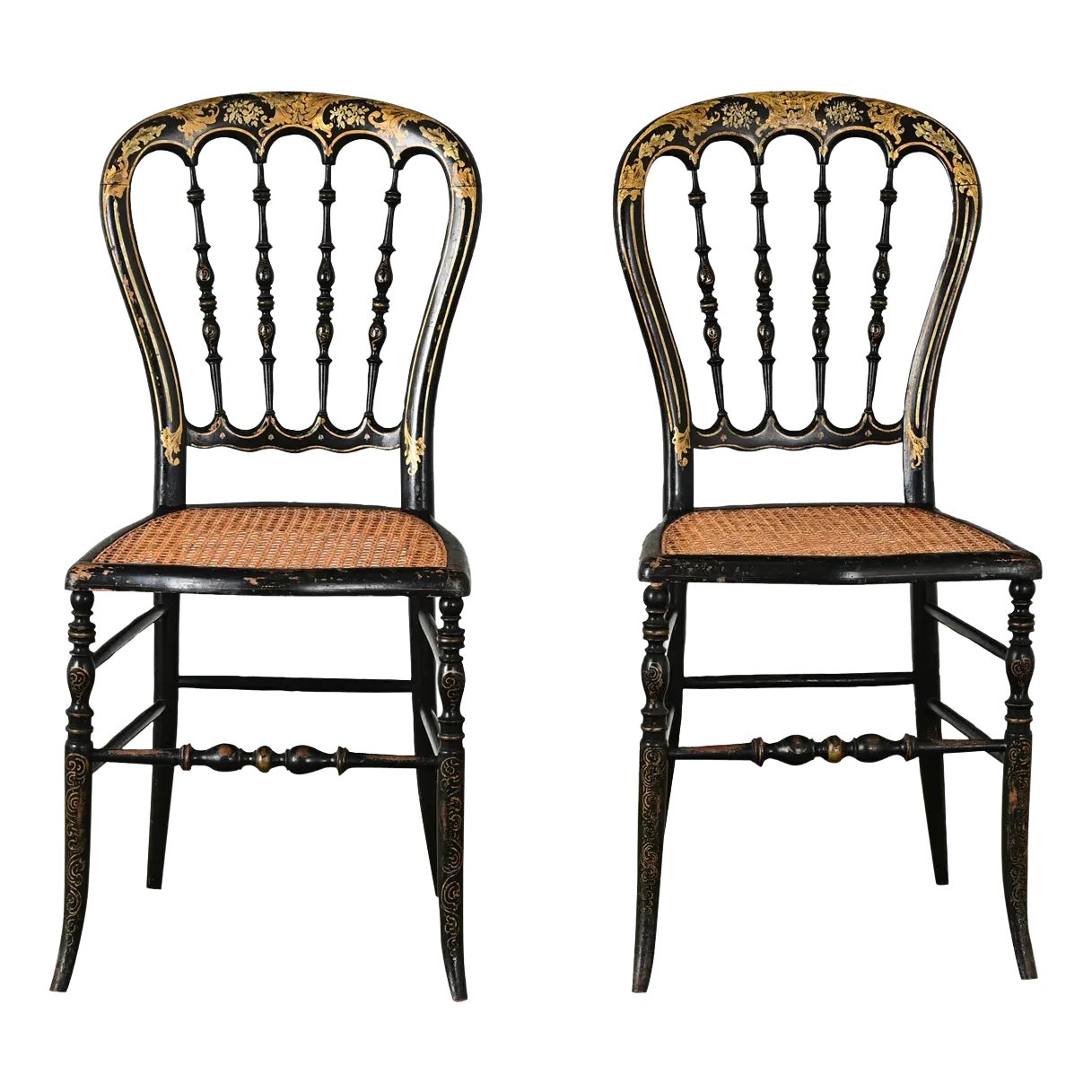 French Pair of 19th Century Opera Chairs | Chairish