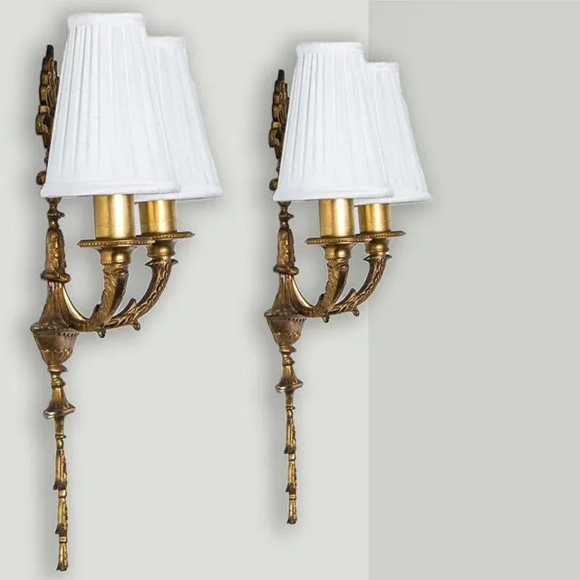 French Louis XVI Wall Sconces in Bronze, 1920s, Set of 2 For Sale - Image 12 of 13