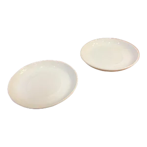 1960s Lagardo Tackett Schmid Porcelain Two White Saucers