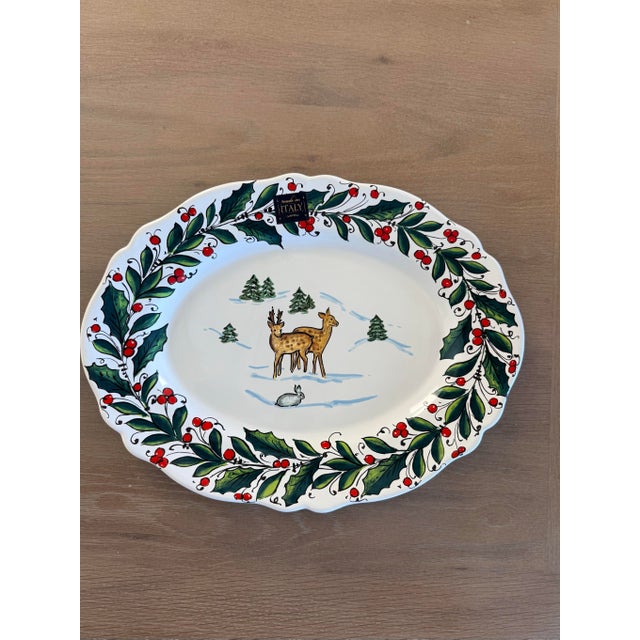 Italian Winter Scene Platter For Sale In Jacksonville, FL - Image 6 of 8