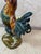Magnificent Rooster and its Earthenware vase made in France in the 1880s. This majolica composition is both a flower vase...