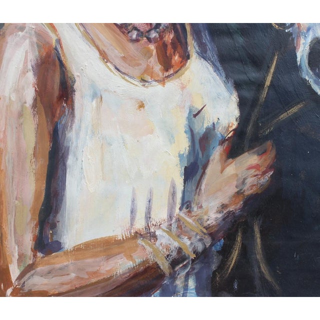 French School Artist, Portrait of a Woman and Her Horse, 1980s, Oil on Board, Framed For Sale - Image 13 of 18