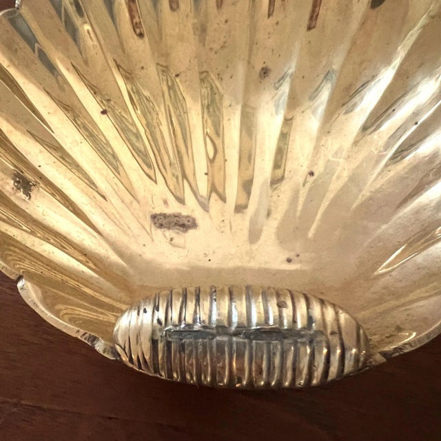Metal 1970s Brass Shell Decorative Bowl Wall Hanging For Sale - Image 7 of 9