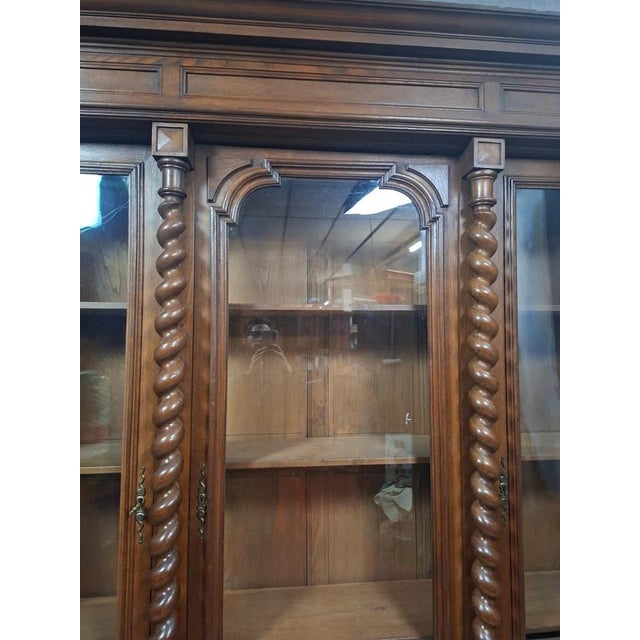 Louis XIII Style Oak Bookcase, 19th Century For Sale - Image 5 of 10