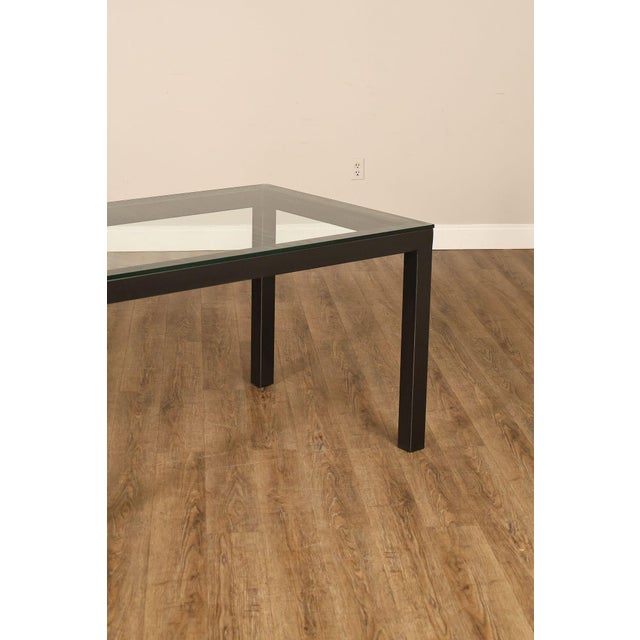 Early 21st Century Mitchell Gold + Bob Williams Modern Parsons Style Glass Top Dining Table For Sale - Image 5 of 18