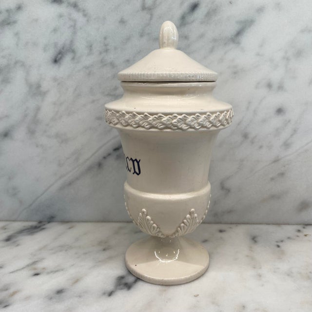 Antique Italian Apothecary Jar Venetian Porcelain Urn Large For Sale - Image 4 of 11
