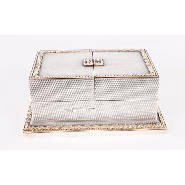 Antique Sterling Silver Playing Card Box Casket from Asprey, 1912 For Sale - Image 17 of 18
