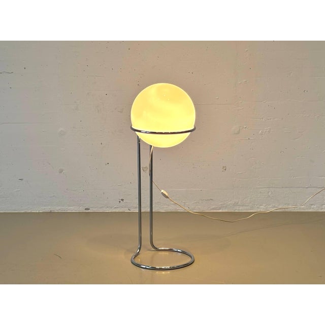 Space Age Floor Lamp with Opal Glass Globe and Chrome Frame, 1970s For Sale - Image 10 of 18