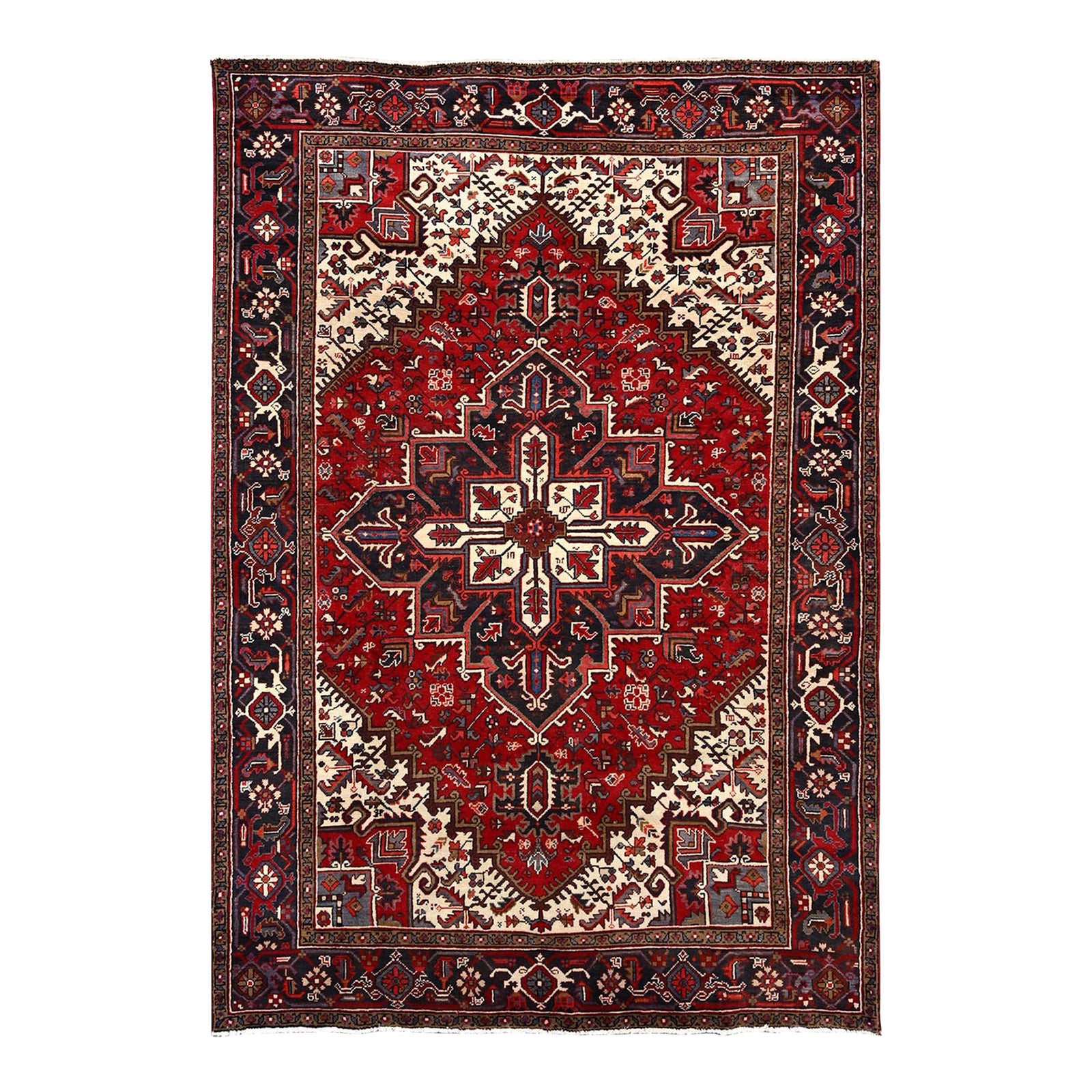 1960s Red Vintage Heriz Rug | Chairish