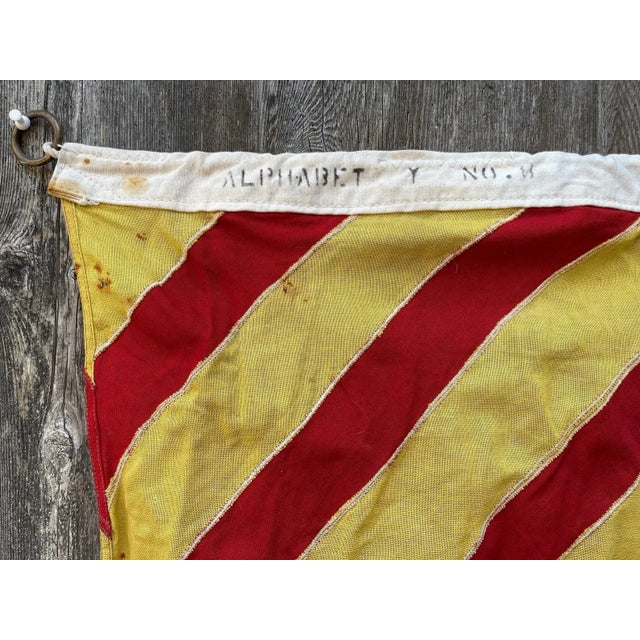 1940s Authentic Vintage 1945 Wool American Navy Signal Flag Yachting Flag For Sale - Image 5 of 6