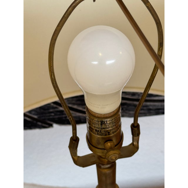Metal Brass Table Lamp Horse Head Finial, Vintage For Sale - Image 7 of 13
