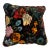 Vibrant Printed Velvet Floral Accent Pillow For Sale