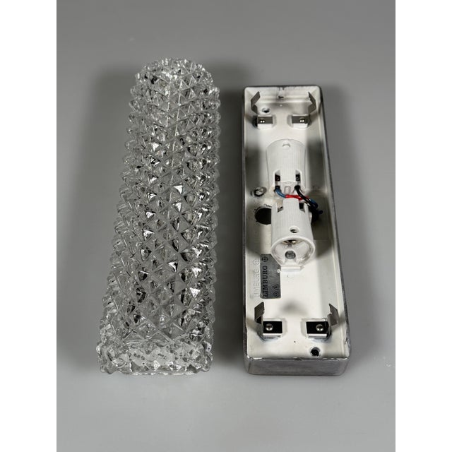Space Age Wall Lamp in Aluminum and Glass from Glashütte Limburg, Germany, 1970s For Sale - Image 14 of 18