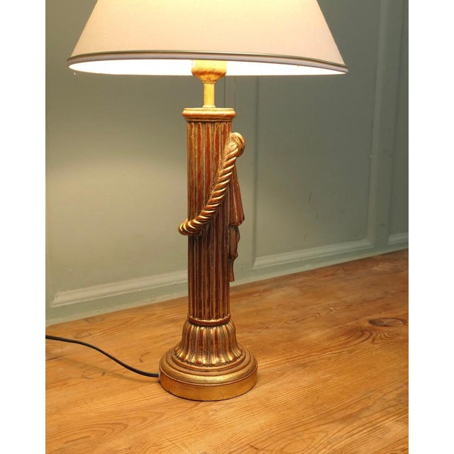 Large Italian Corinthian Column Table Lamp, 1960 For Sale - Image 4 of 8